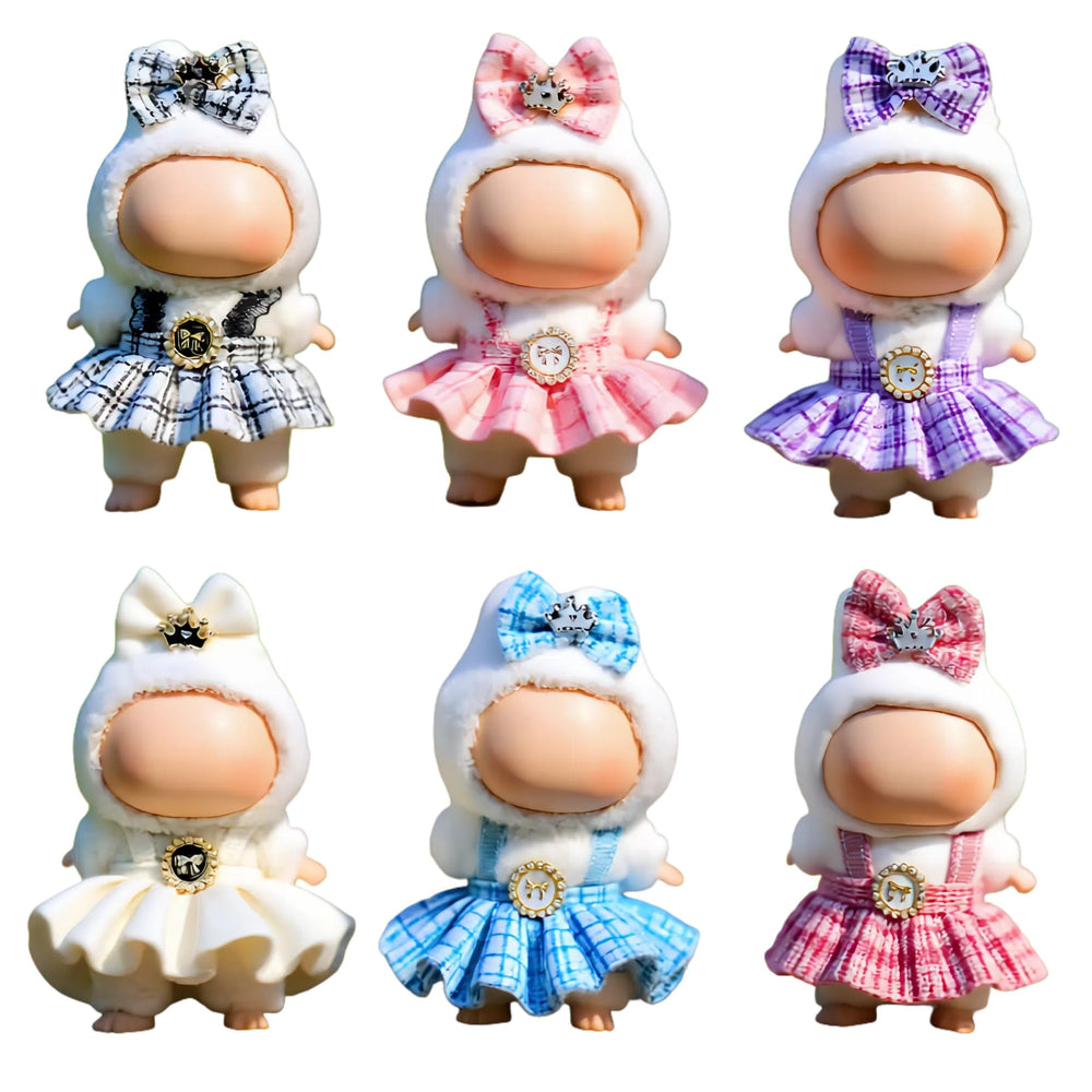 VVQUI 17cm dress set plaid colors front view for easy styling and display