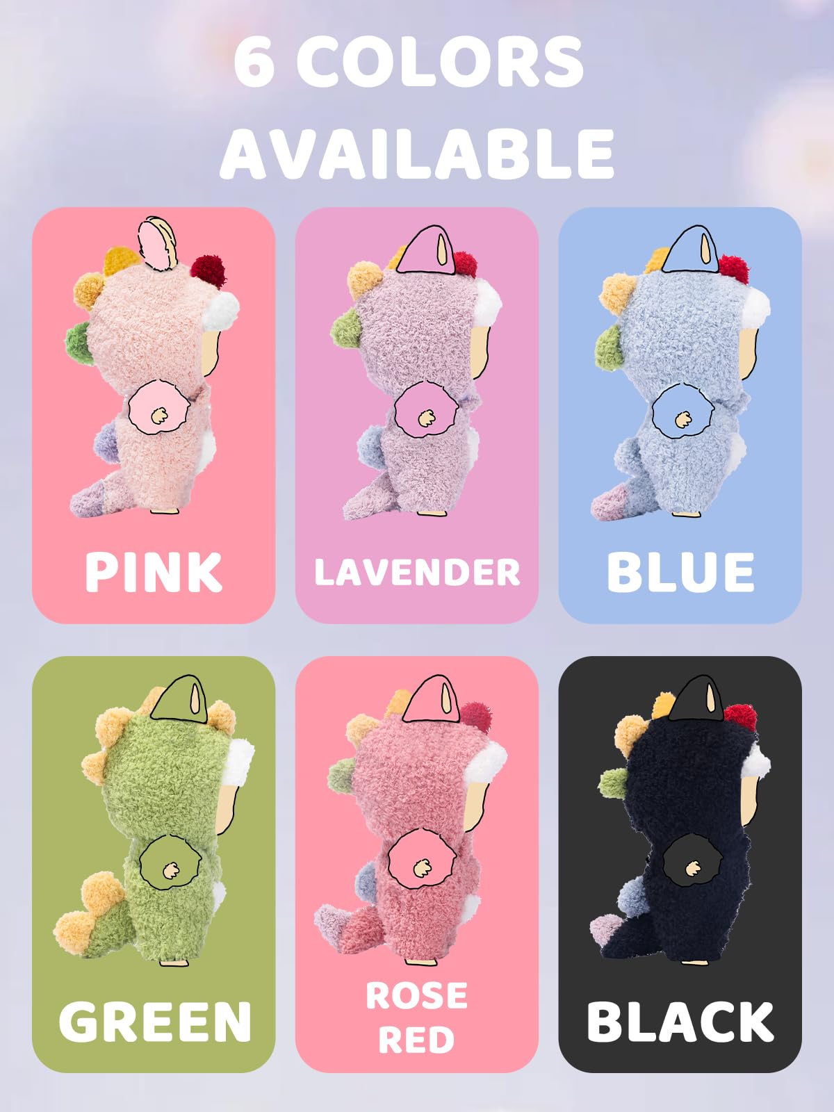VVQUI rose-red dino keychain accessory adds playful charm to dolls.