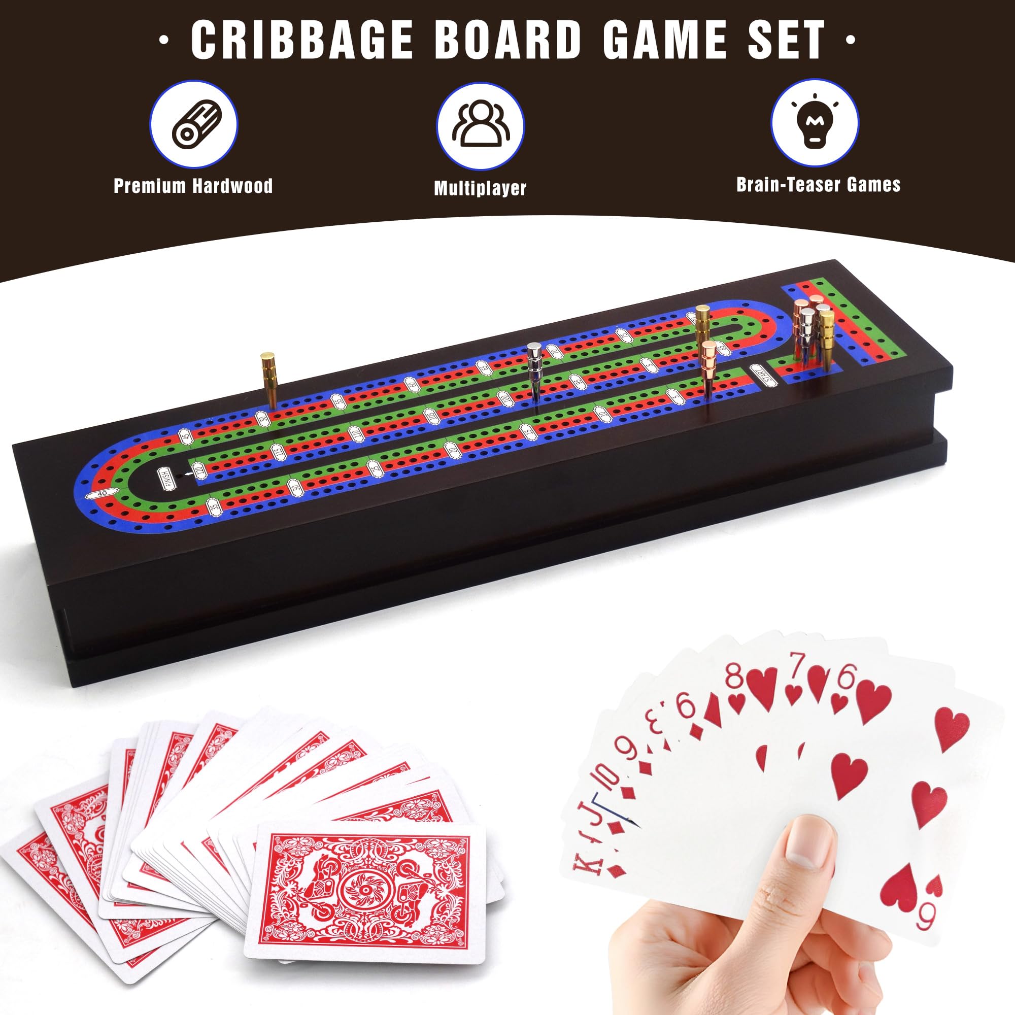 VVSBPL included playing cards and pegs ready for setup