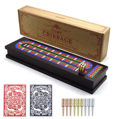 VVSBPL wooden cribbage board 3-track for family game night with premium craftsmanship
