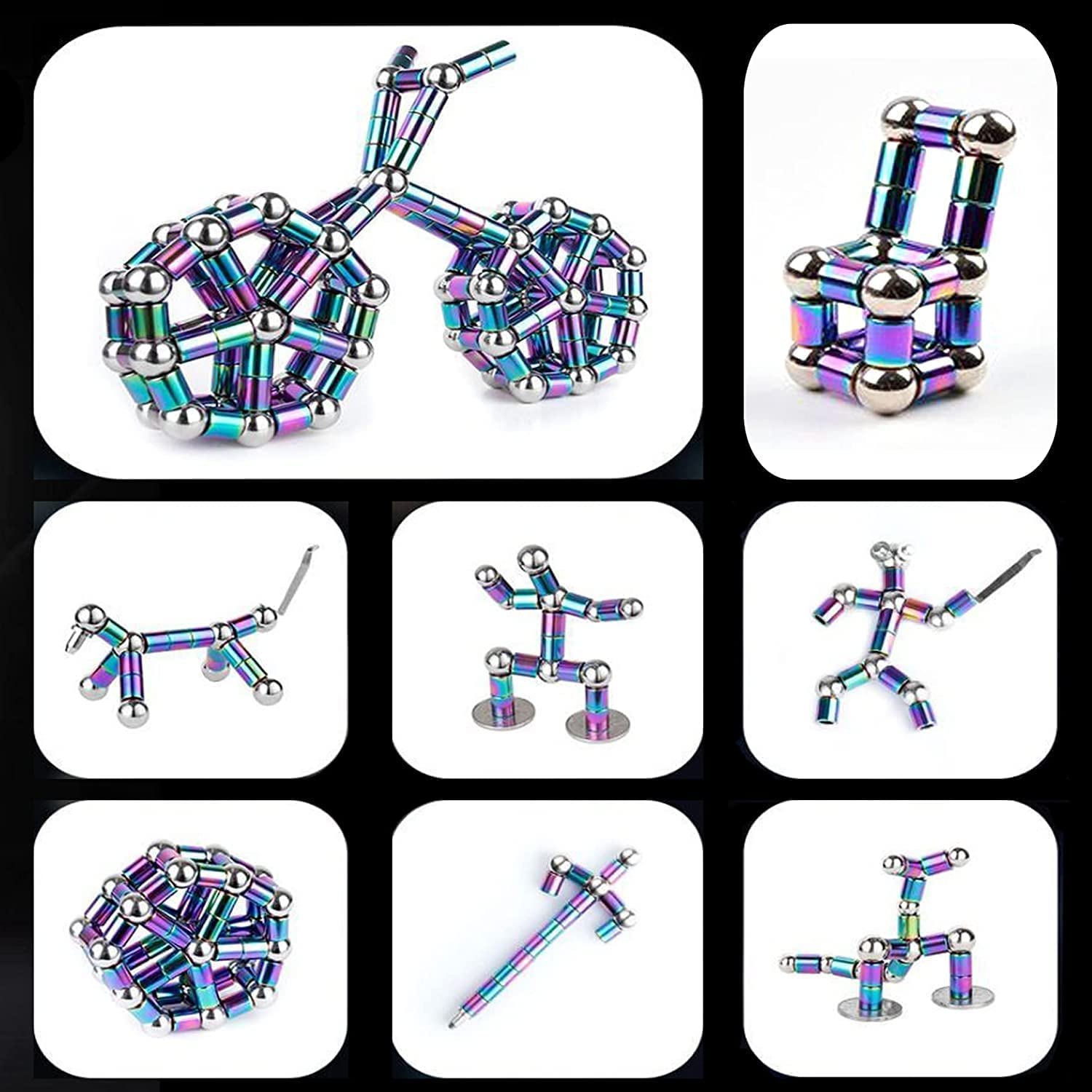 Vywmna fidget pen sculptures demonstrate magnetic shapes for desk entertainment and focus.