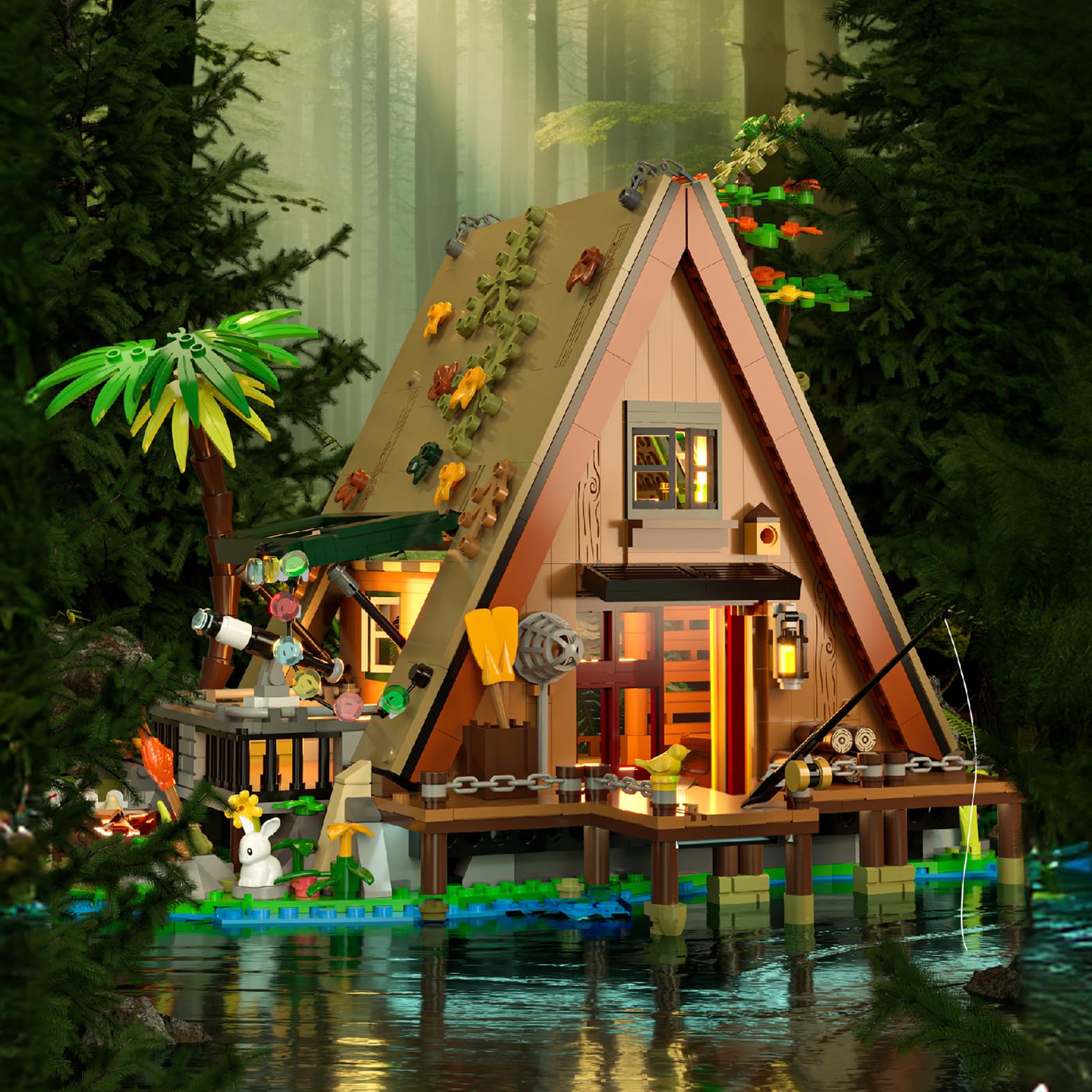 Vziimo A-Frame cabin with telescope deck for stargazing ideas