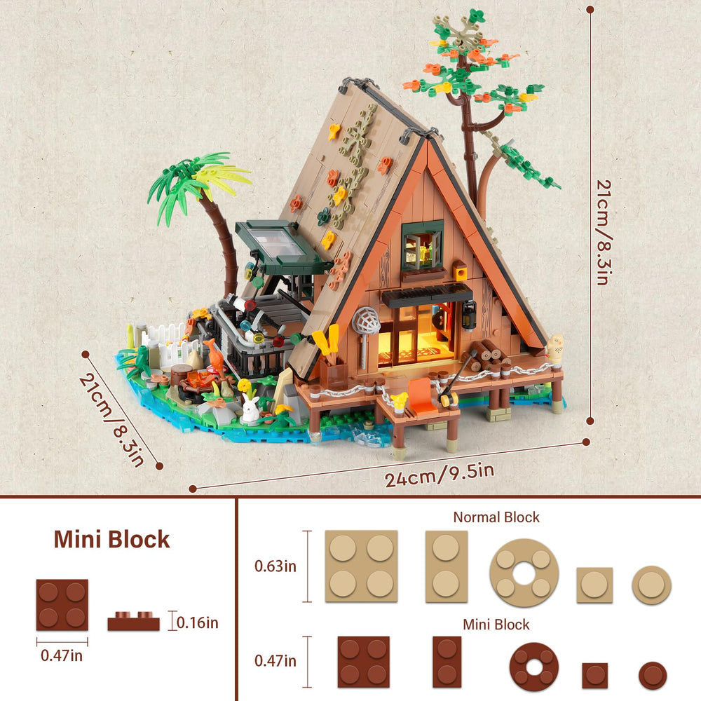 Vziimo A-Frame cabin two-story architectural model for collectors