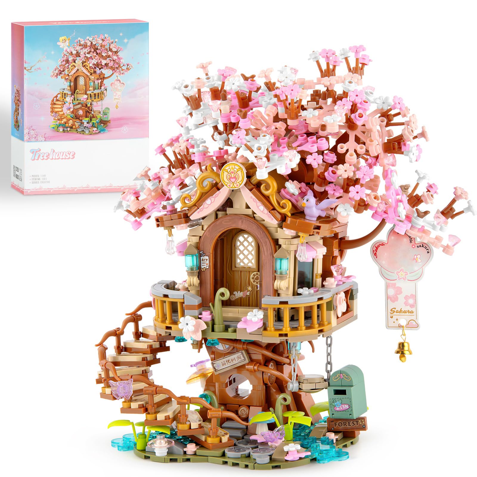 Vziimo Cherry Blossom Treehouse assembly detail for creative display.