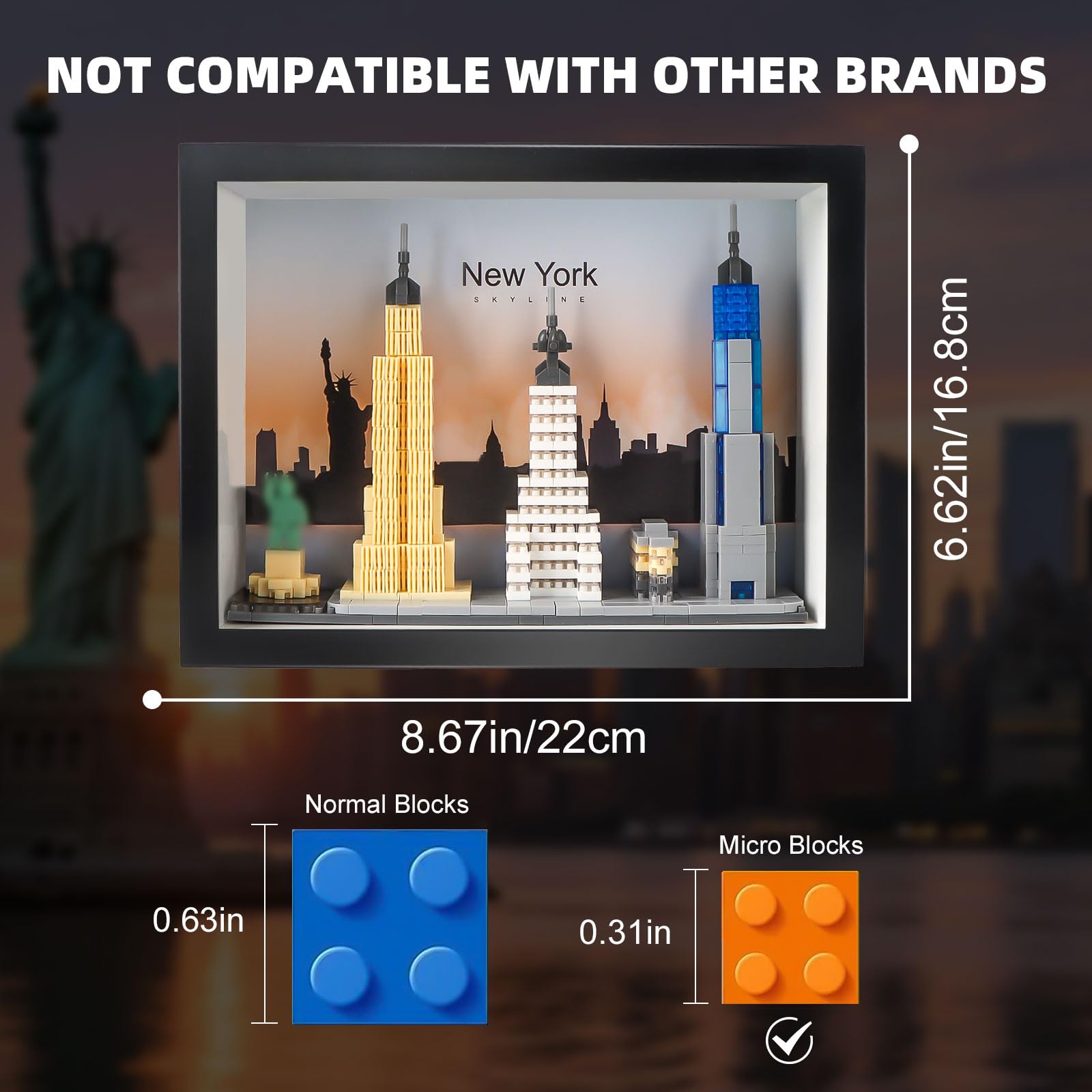 Vziimo Chrysler Building micro-block detail for vibrant architectural display