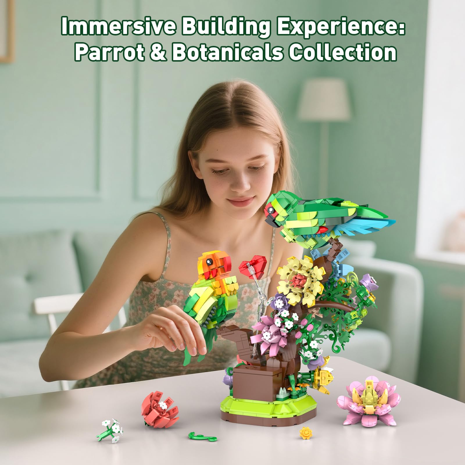 Vziimo Gift Ideas Building Kit for anniversaries and celebrations with birds and blossoms.