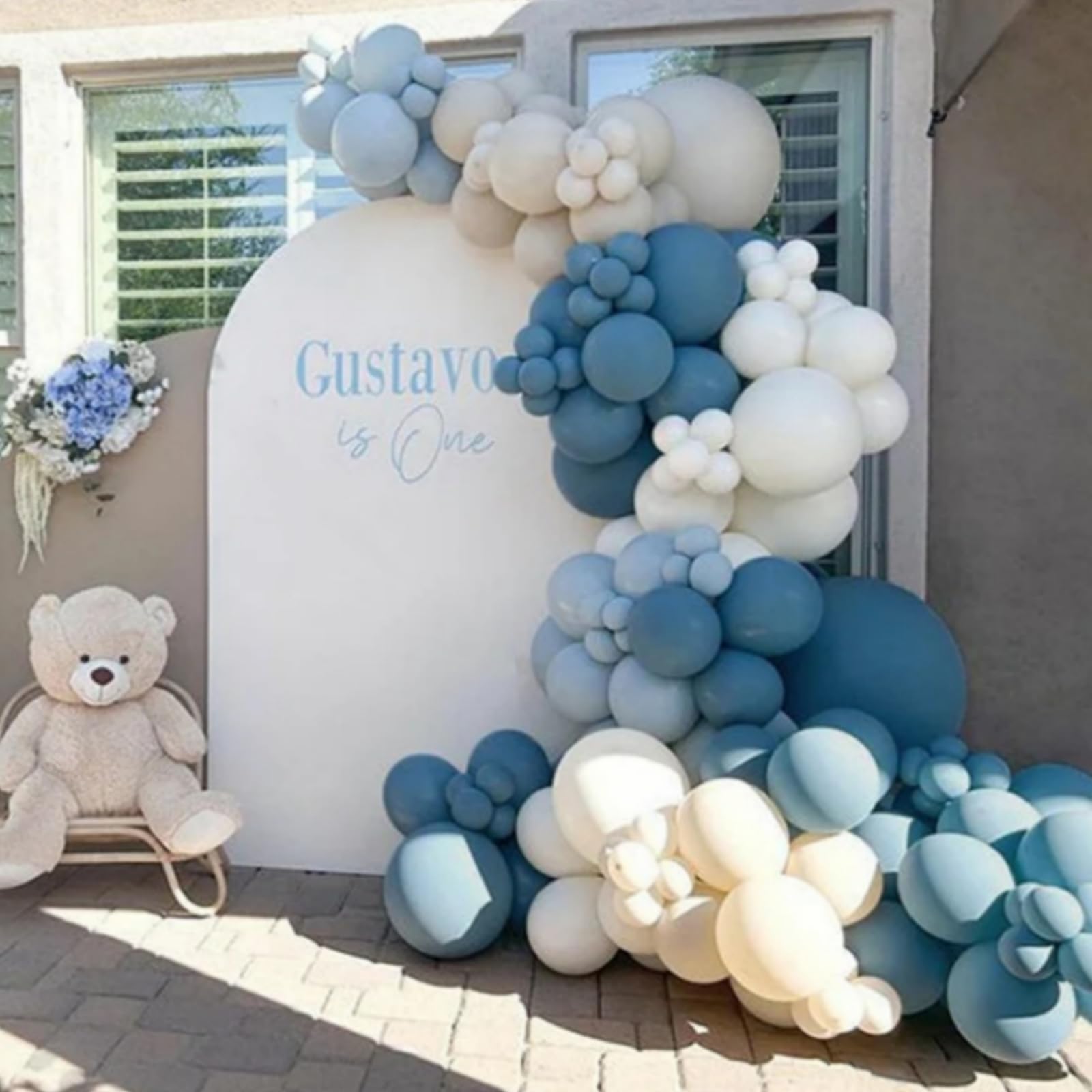 Vztipki dusty blue balloon arch kit for elegant party backdrops