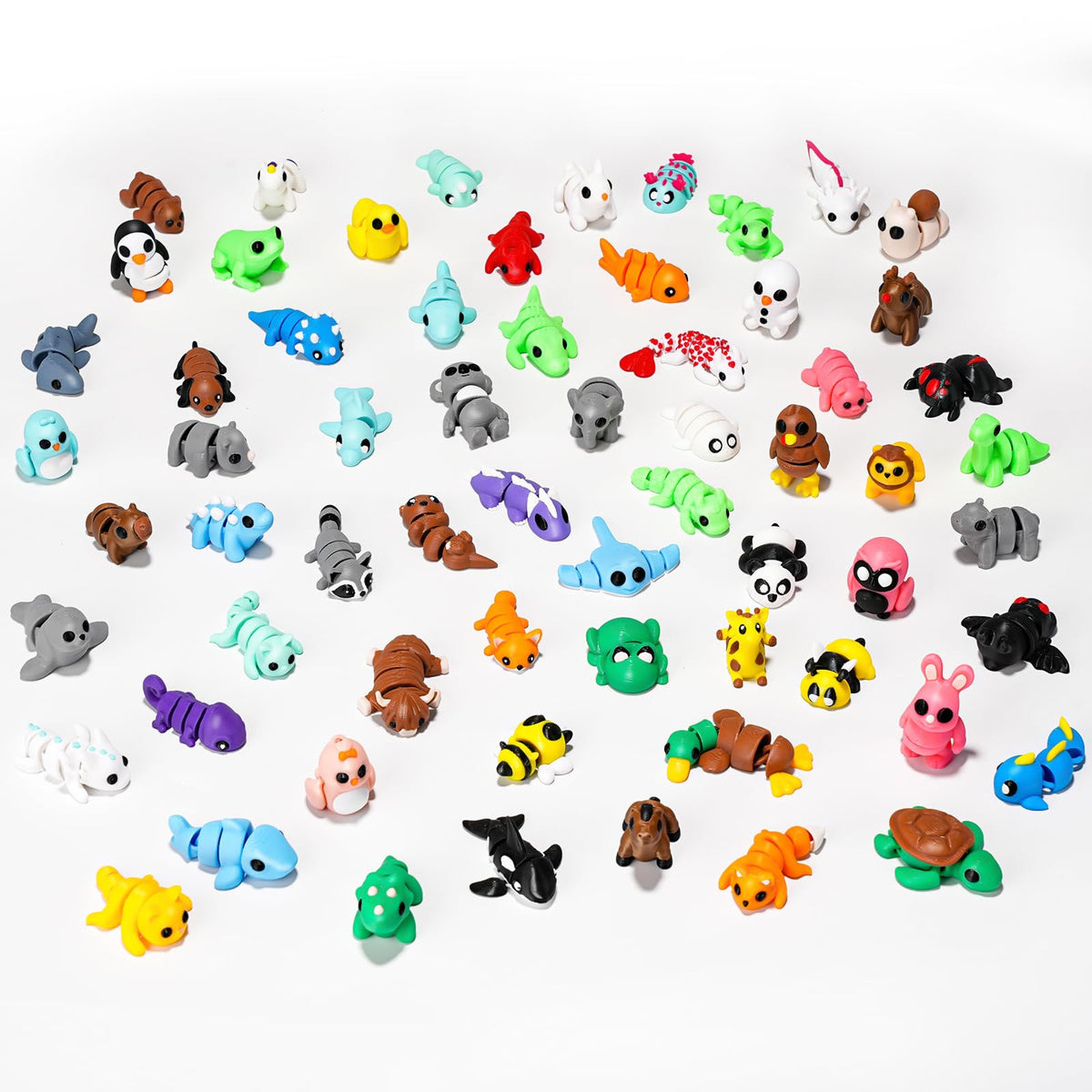 VZZNN 64pc mini animal collection for classroom learning and imaginative play.