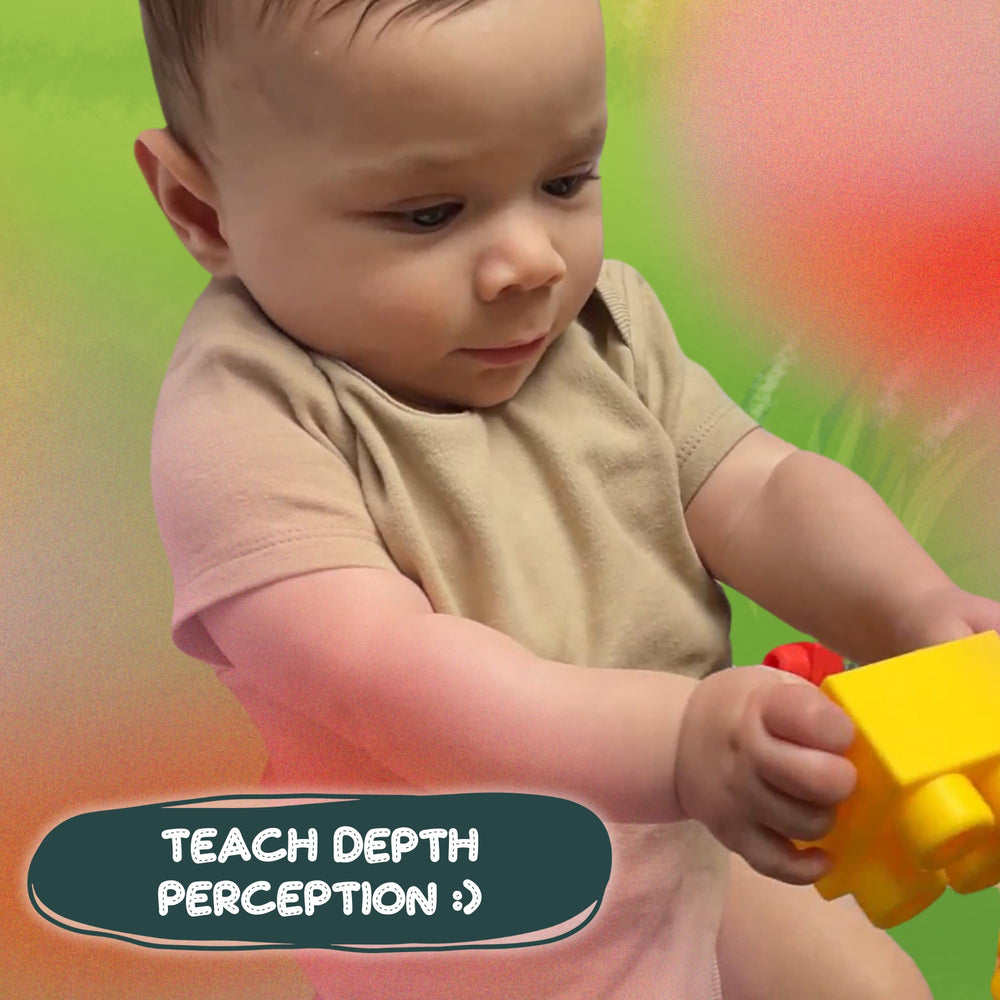 WaBee Baby mega blocks with rubber texture invite squeezable play