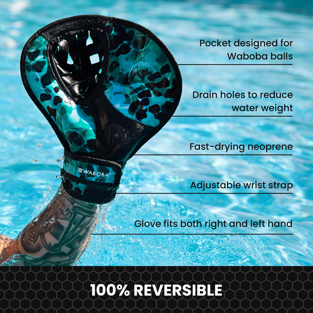 Waboba catch glove features adjustable wrist strap for a secure all-ages fit.