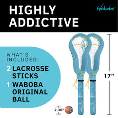 Close-up of Waboba Lacrosse handles showing non-slip neoprene grip
