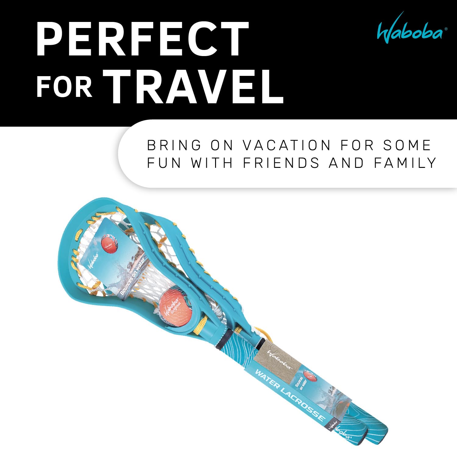 Travel-ready Waboba Lacrosse mini set stored in compact case