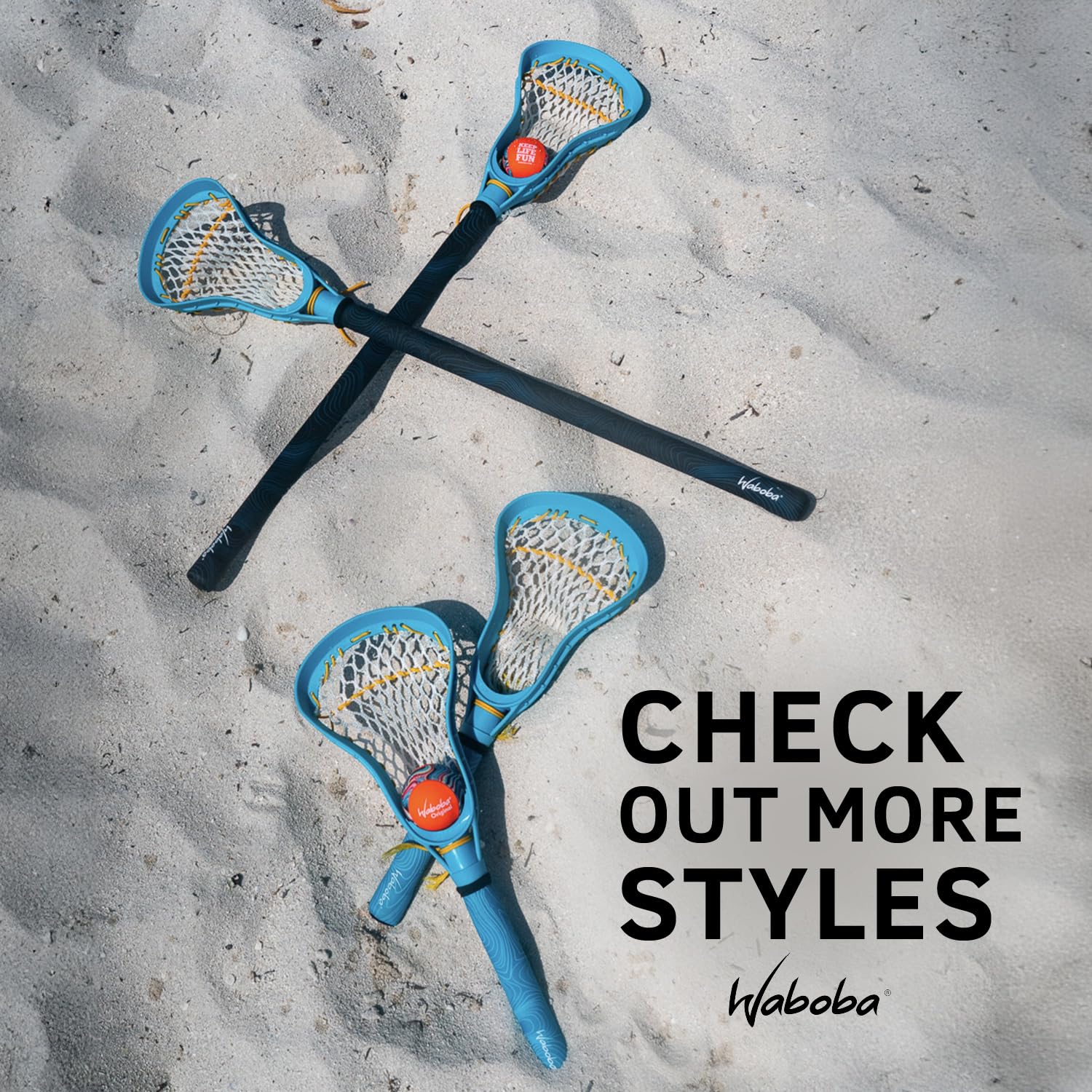 Waboba Water Lacrosse in a summer lake scene for family fun
