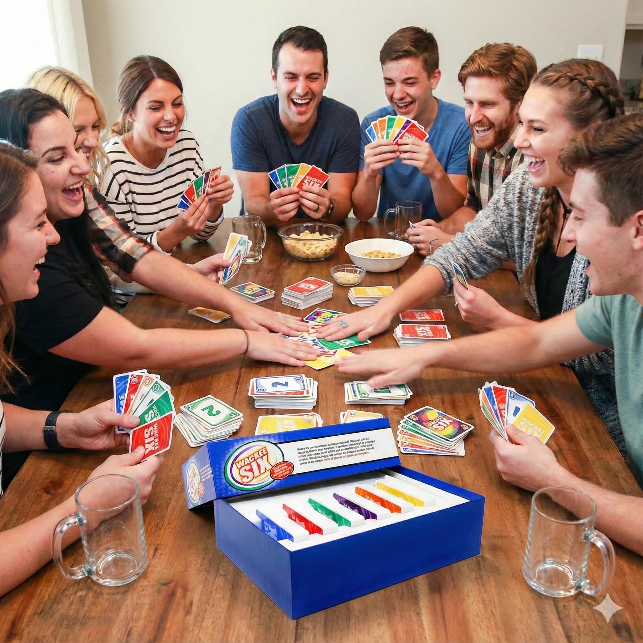 WACKEE SIX colorful cards in action, easy learning for all ages