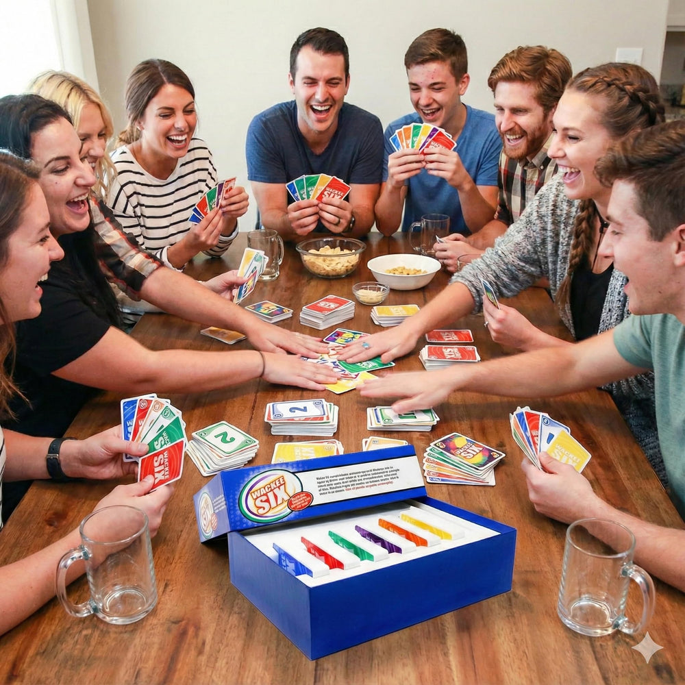 WACKEE SIX colorful cards in action, easy learning for all ages