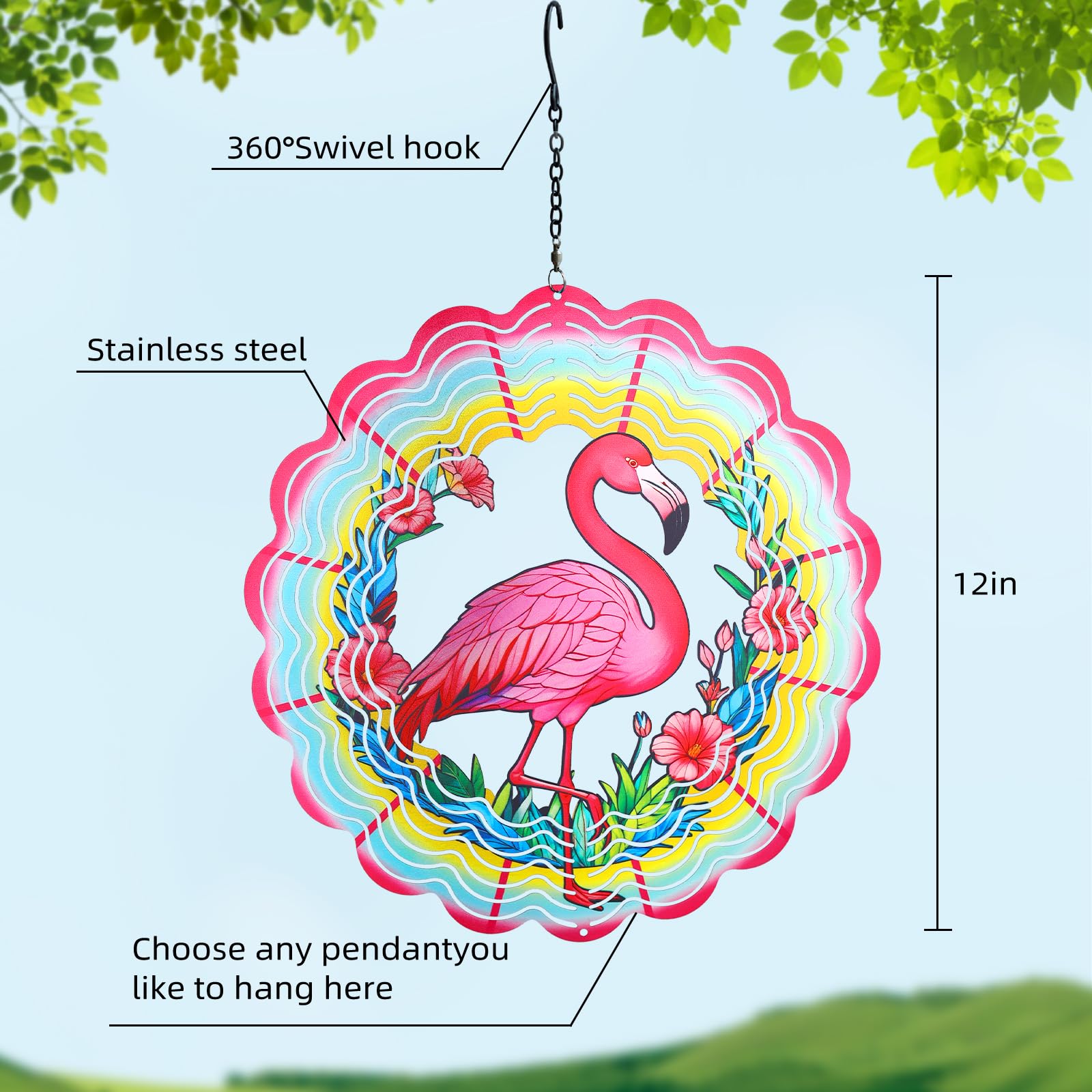 WACLSTDAY Elegant 3D Flamingo design adds charm to living rooms or gardens.