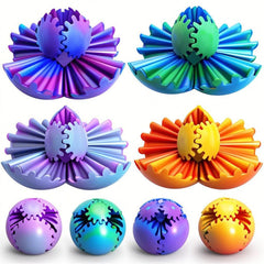 wagkew Gear Ball blue spinning action for focus and calm at your desk.