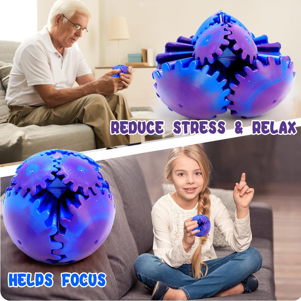 wagkew Gear Ball purple spinning interlocking gears aid breaks.