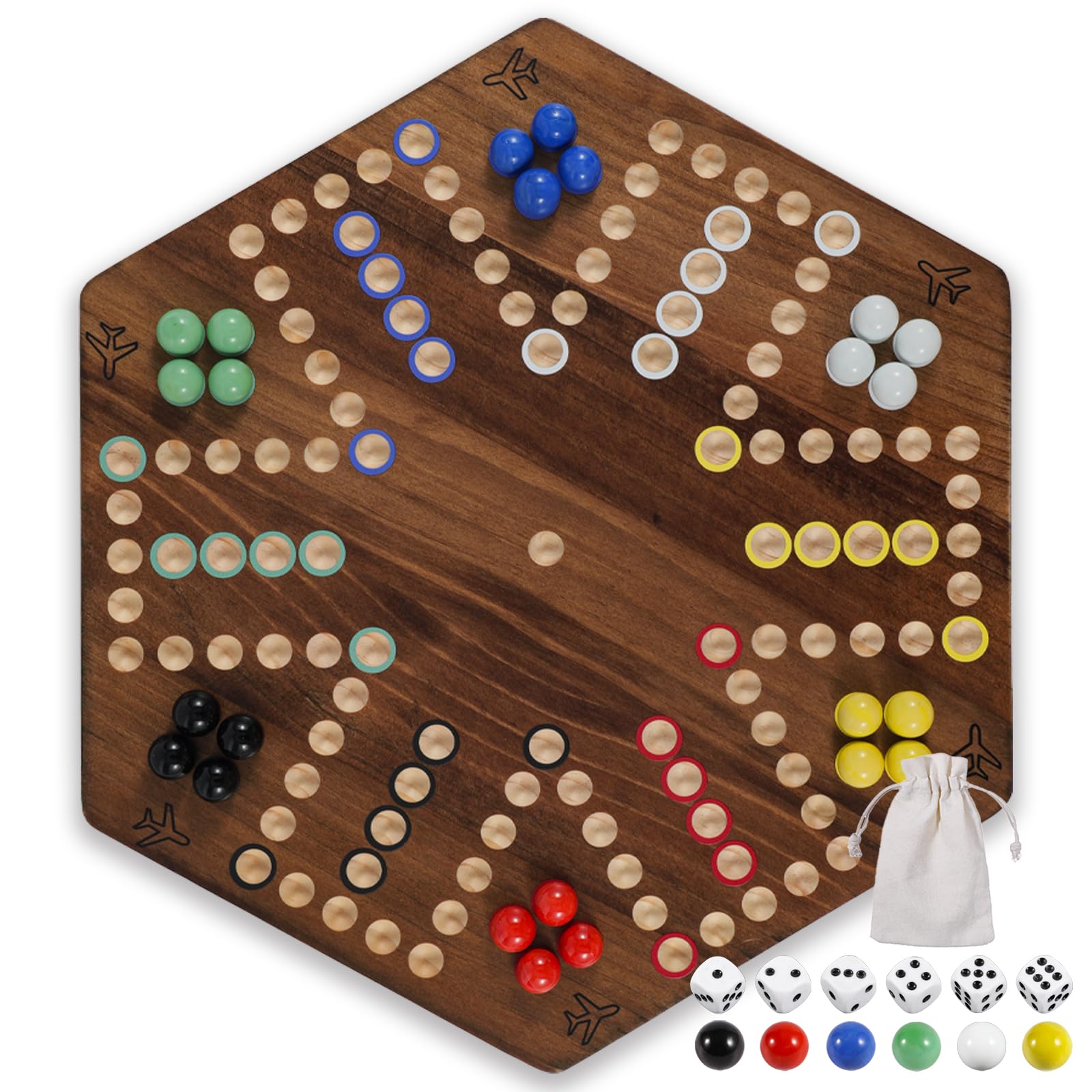 Wahartoly 20in wooden fast track board front view for family game night with durable finish