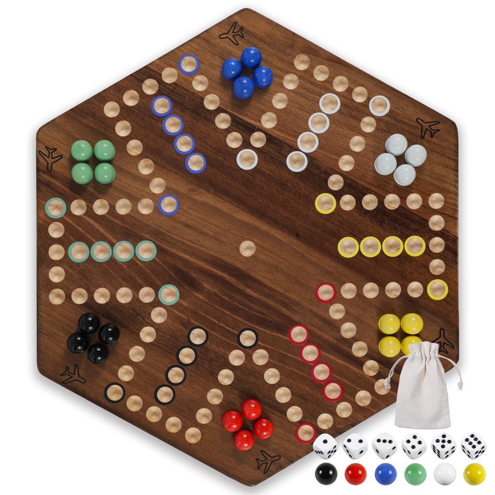 Wahartoly 20in wooden fast track board front view for family game night with durable finish