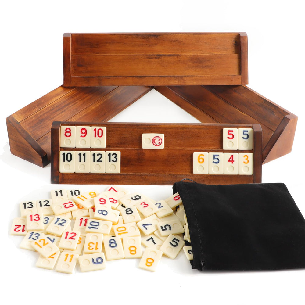 Wahartoly Rummy Cube Game large wooden racks for stable gameplay
