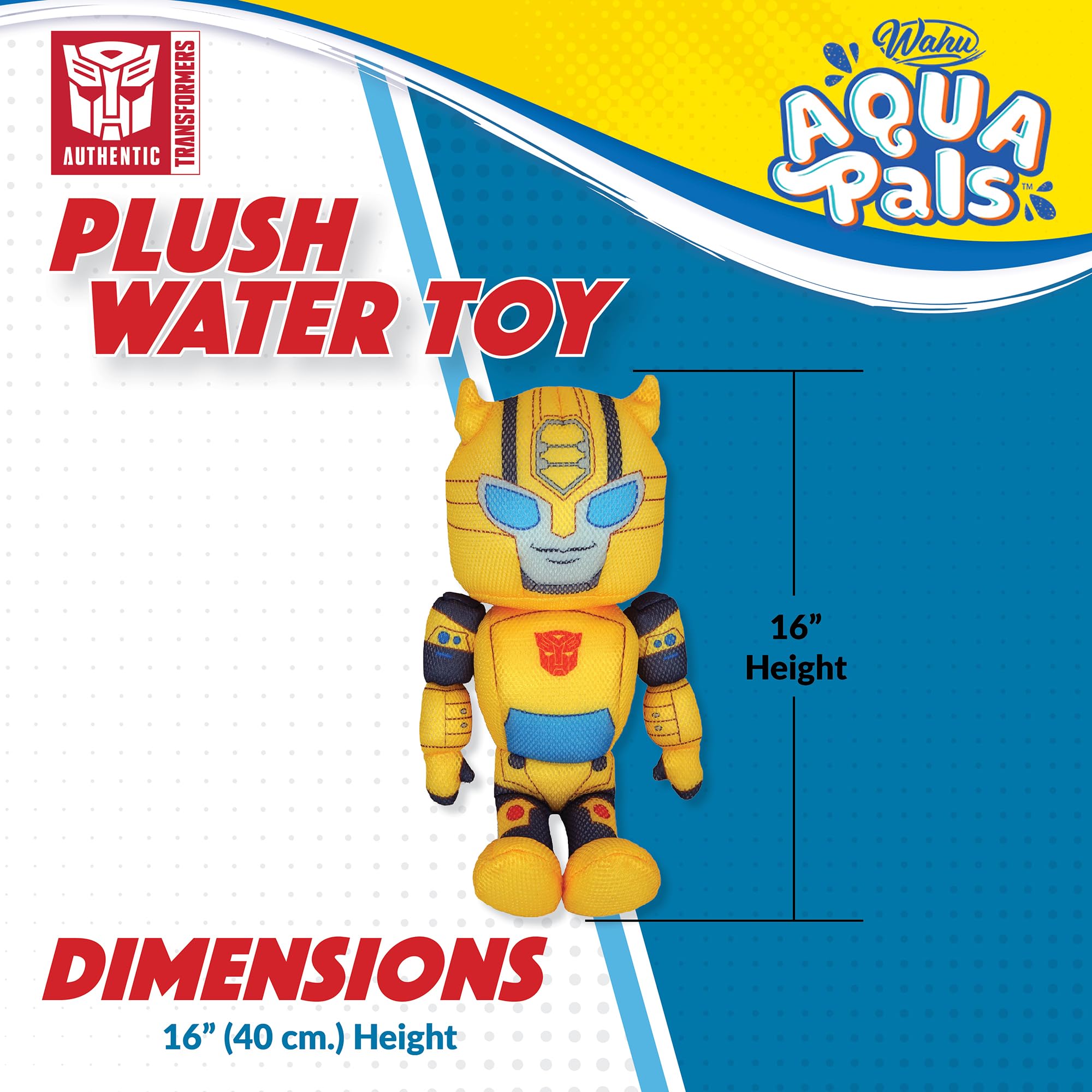 WAHU Aqua Pals Bumblebee plush with bright UV-resistant colors