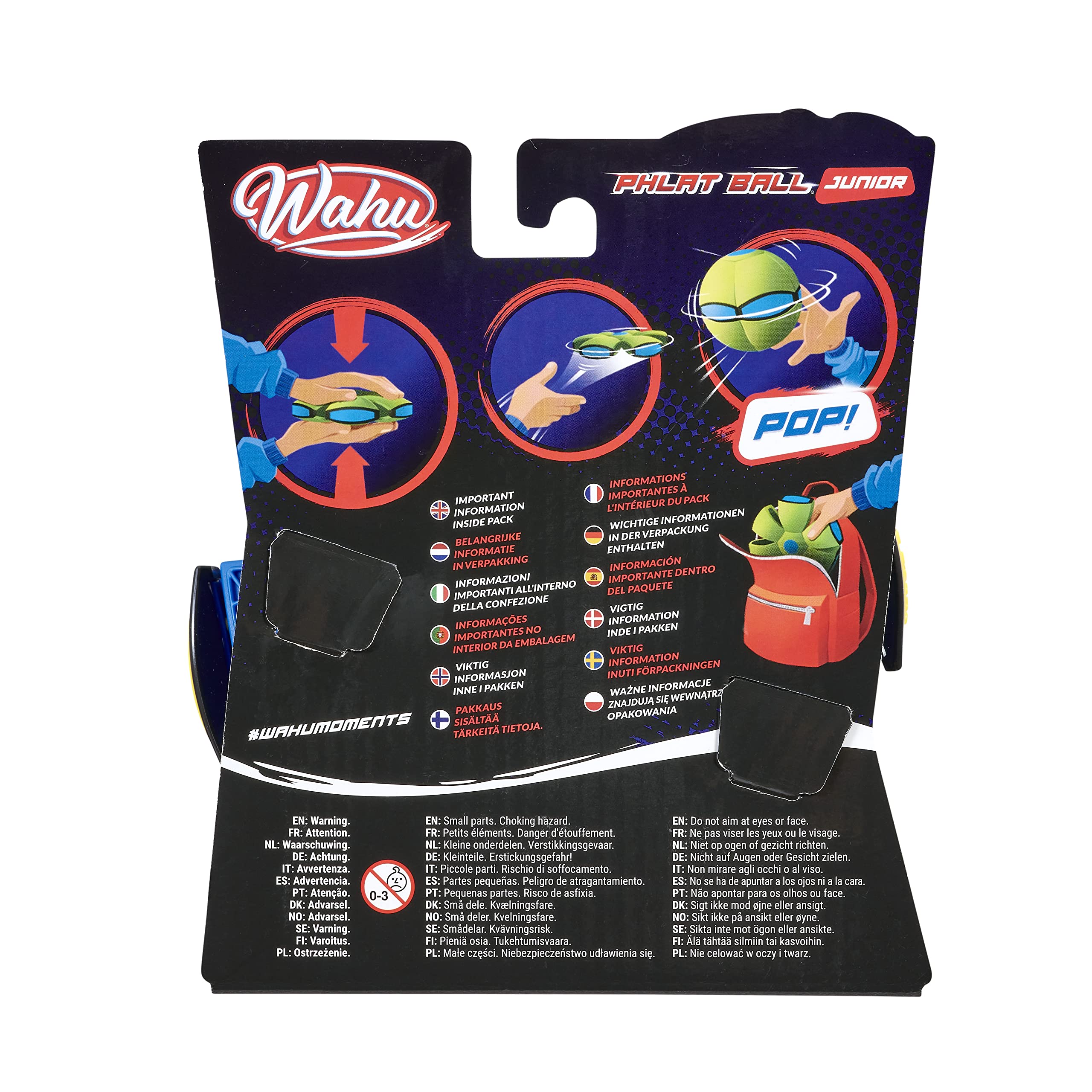 WAHU Phlat Ball Jr. ball in hand, compact for travel