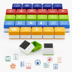 WAHXIAOSW passport stamp set with city and country stamps for geography learning.