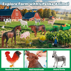 WAIIW tractor toy enhances role-play on the farm mat.