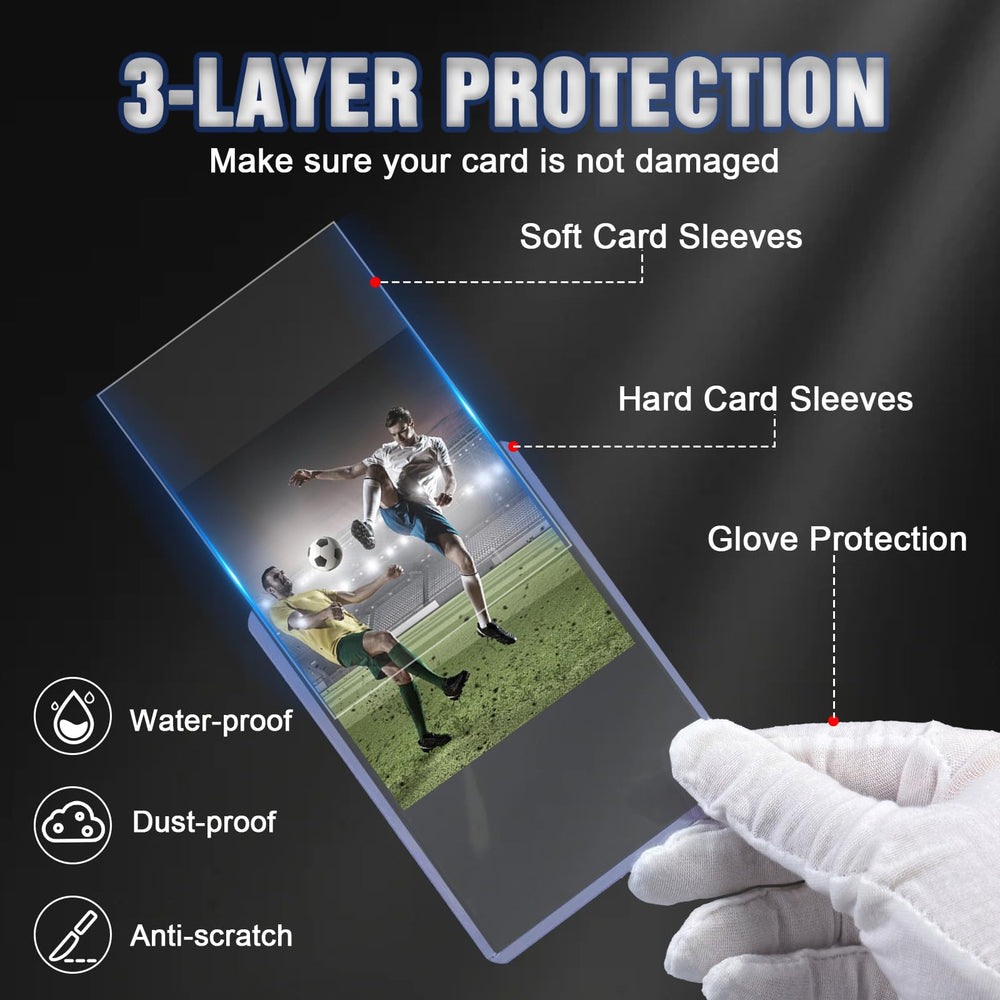WAIZHIUA crystal-clear polypropylene toploaders showcase card details during transport.