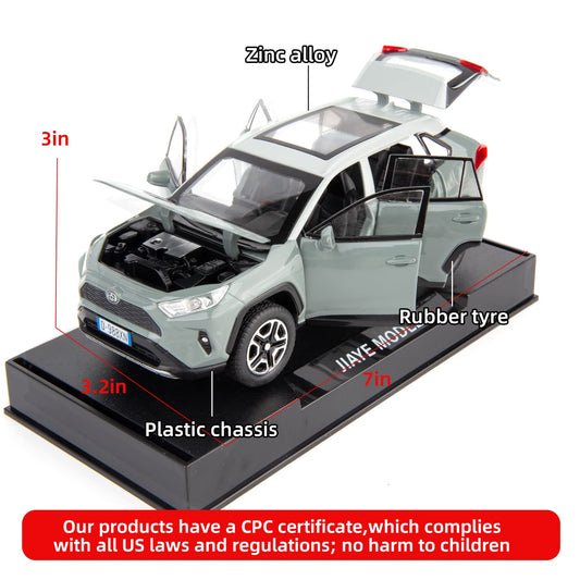 WAKAKAC RAV4 1/32 diecast body close-up highlights alloy finish.