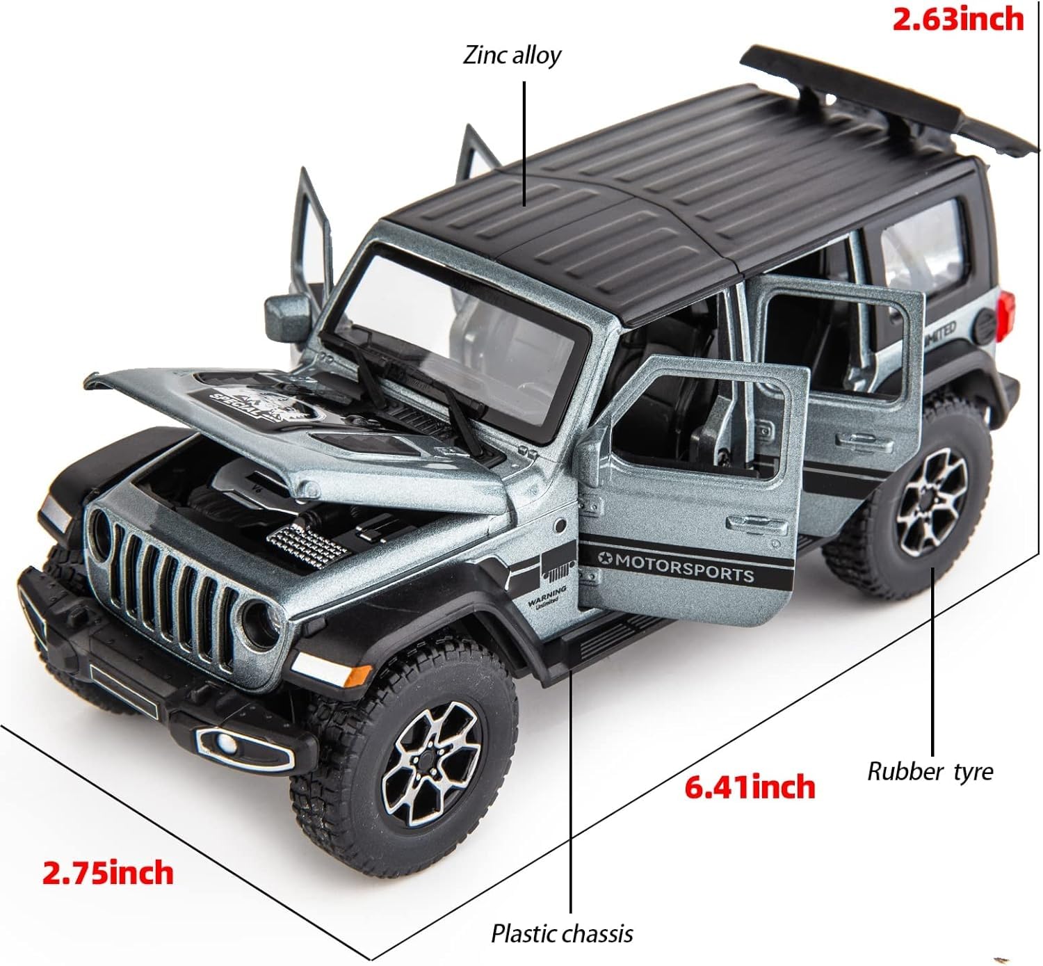 WAKAKAC Wrangler open doors emphasize interactive feature for pretend play.