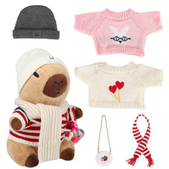 WAKSUN Capybara plush with outfits for creative dress-up play