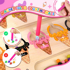 WakeInsa magnetic pen close-up showing easy bead pickup for fine motor play