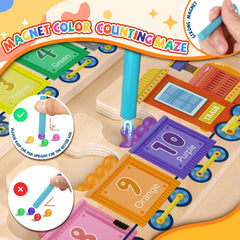 wakeInsa magnetic stick absorbs beads easily for focused, kid-friendly play