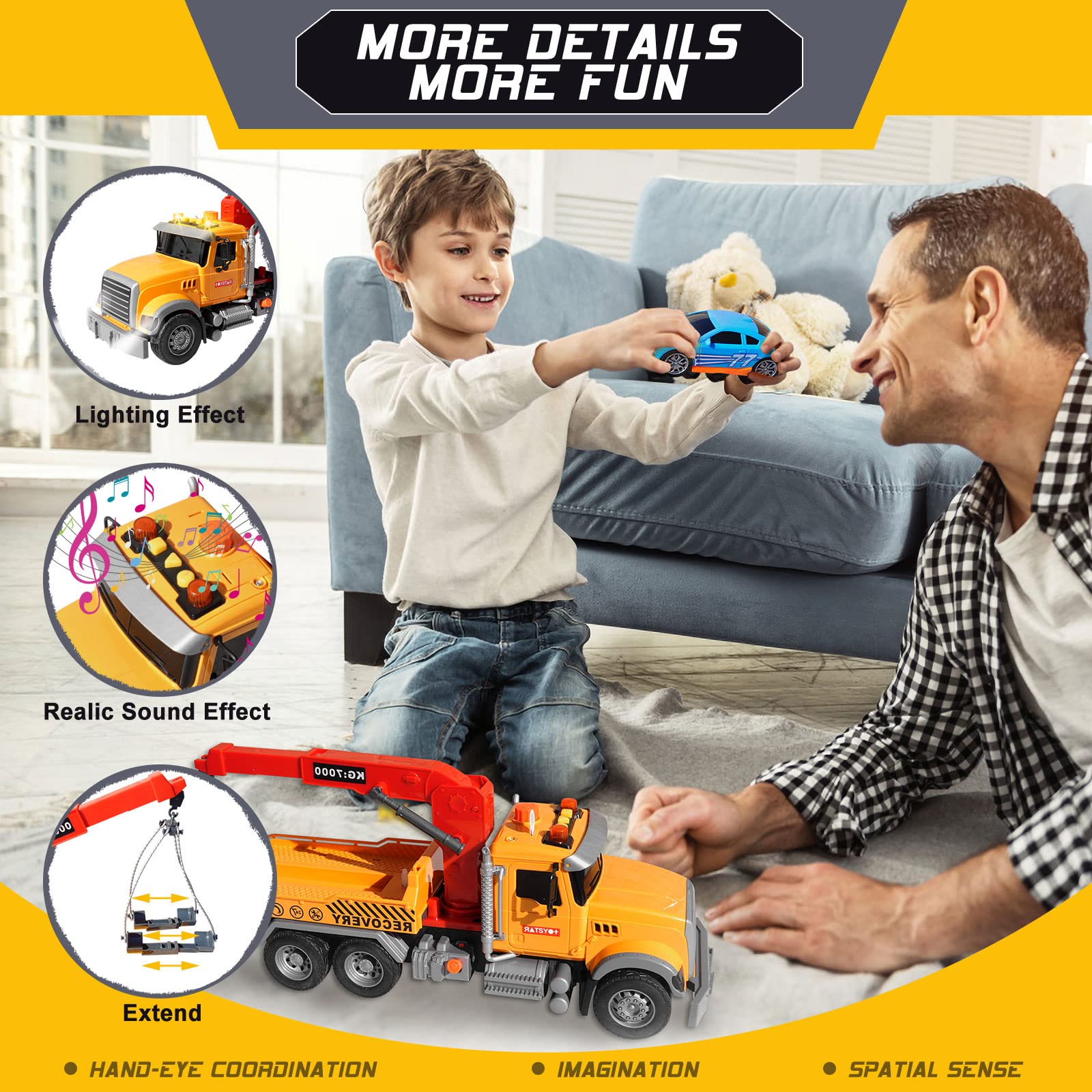 wakeInsa metal pickup truck toy 5-inch compact vehicle for versatile role-play