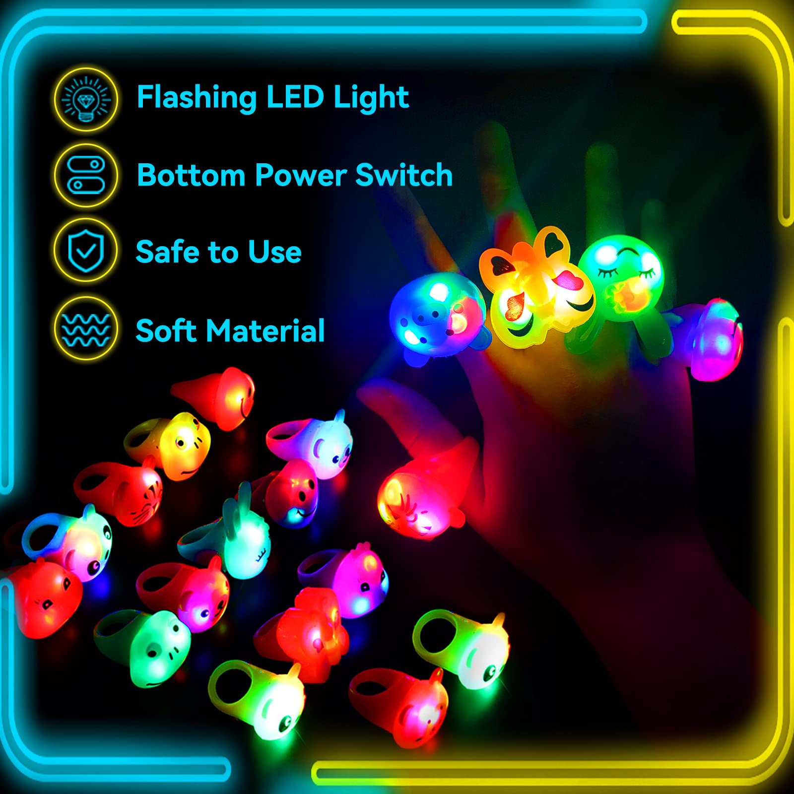 Wakestar glow party rings illuminate events with neon glow