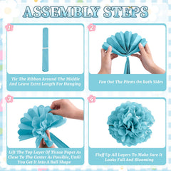 Wakeys blue fringe curtain creates a stylish party backdrop.