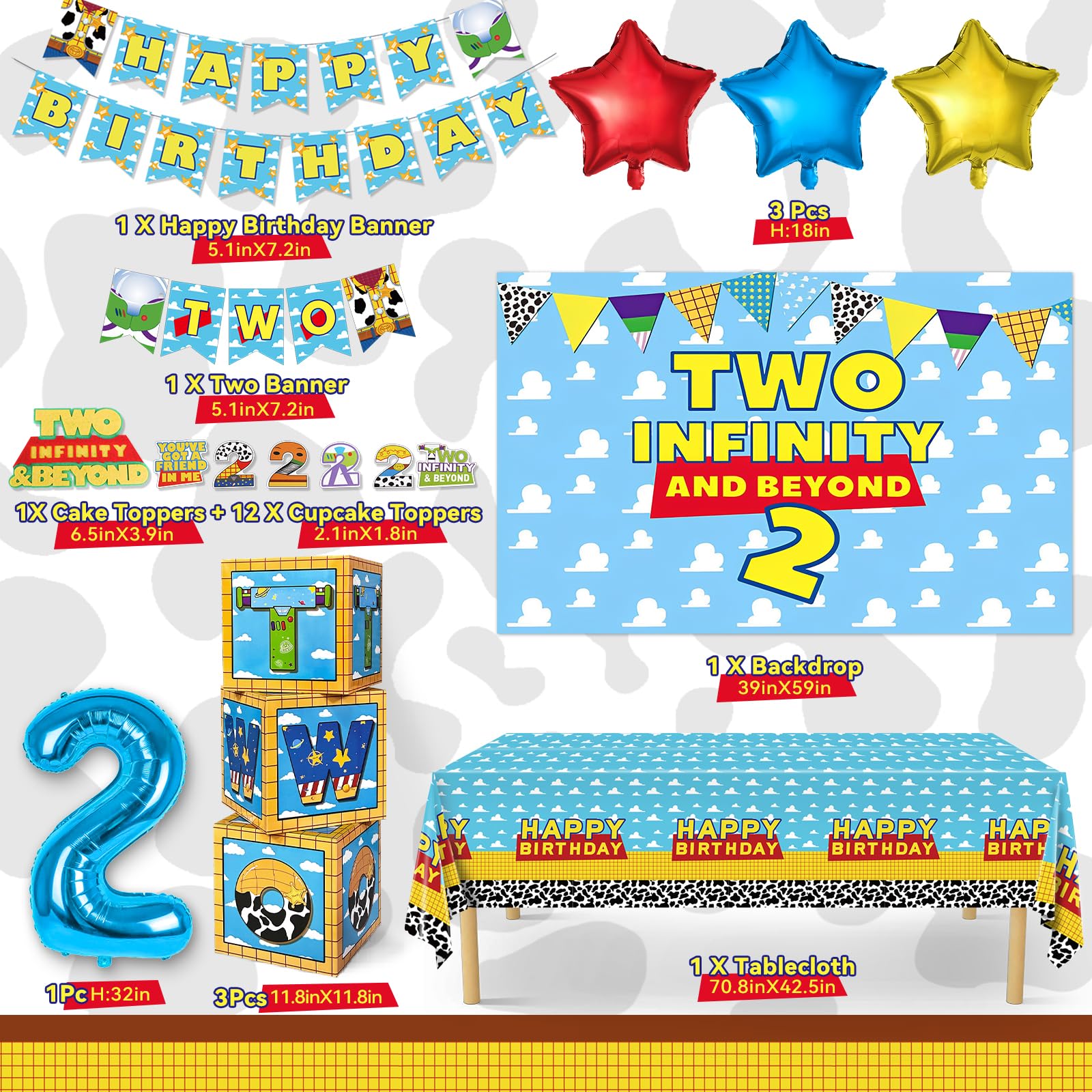 Wakeys Two Infinity and Beyond banner adds a bold focal point to the party.