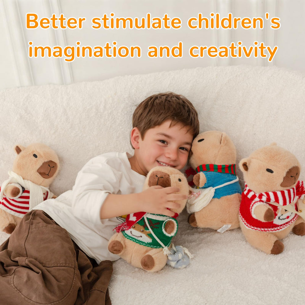 WAKSUN Capybara plush with scarves—colorful outfits enhance bedtime routines.