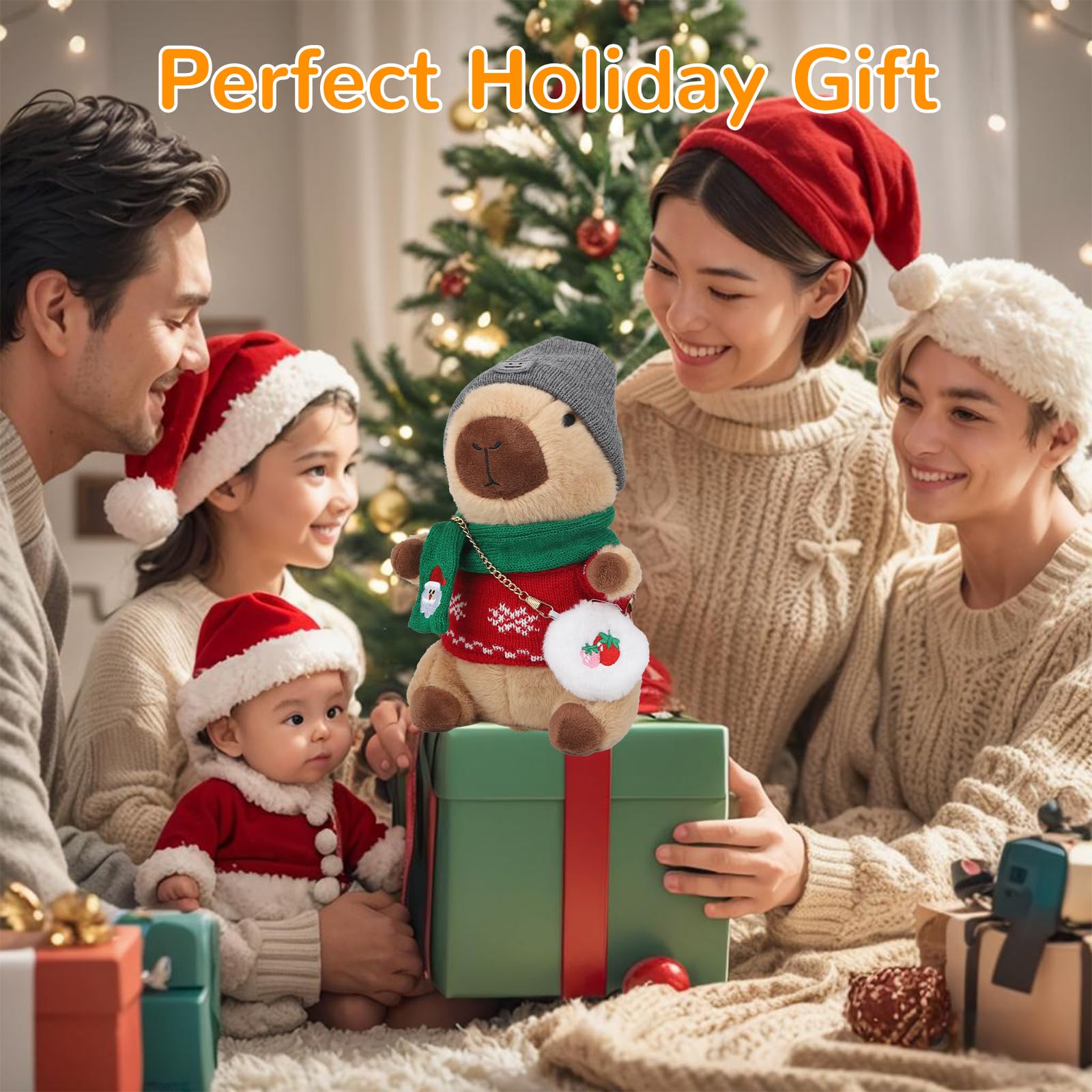 WAKSUN Capybara plush displayed as cheerful Christmas decor