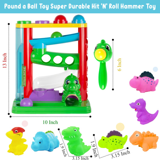 WALA Pound a Ball Dinosaurs toy colorful balls demonstrate color differentiation and visual tracking