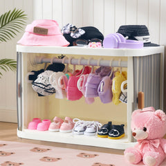 Walant doll wardrobe includes 15 non-slip hangers for secure clothing.