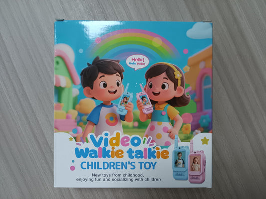 Walant pink walkie talkie front view with real-time video chat for kids
