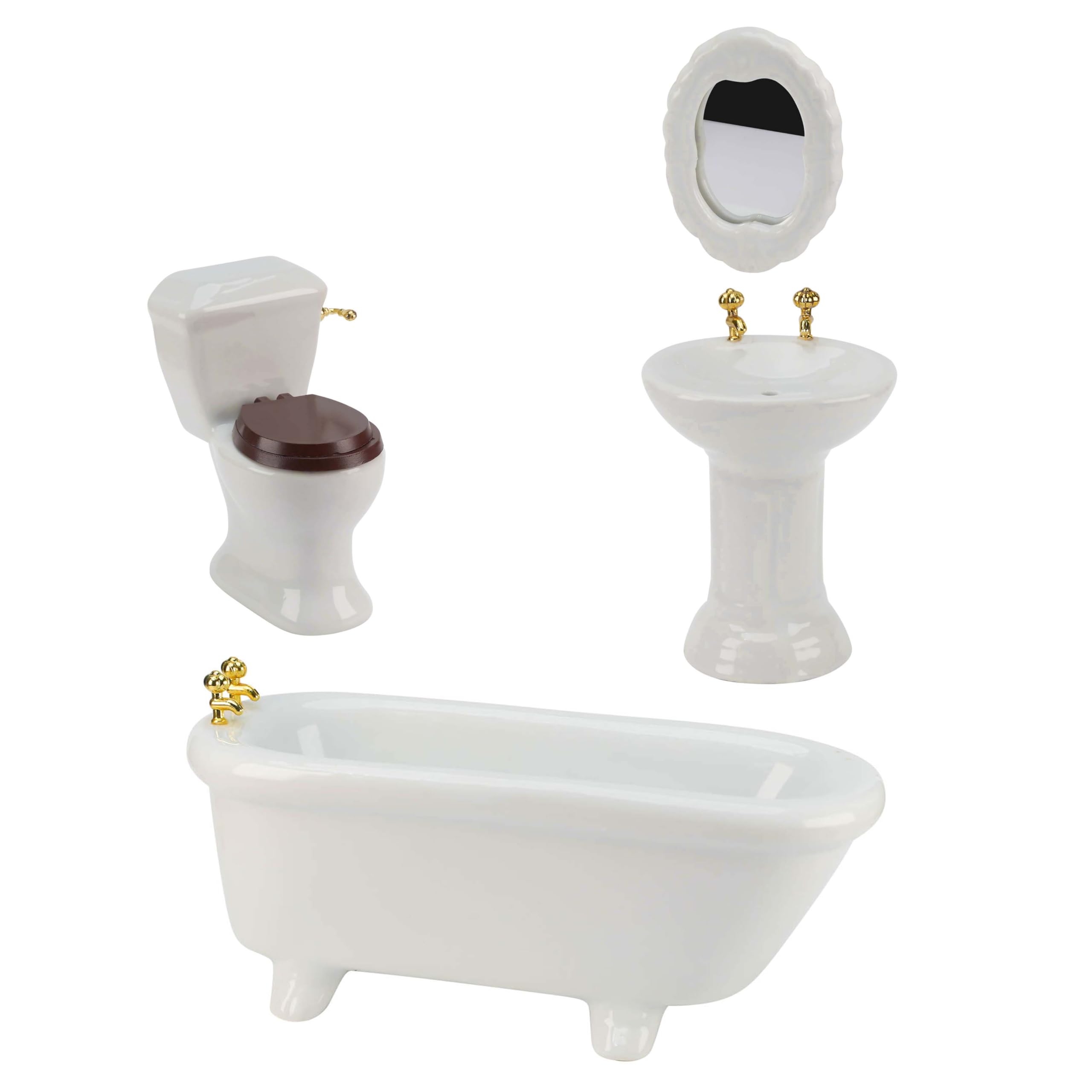 Waldosia 1-12 scale porcelain bathtub enhances dollhouse realism in displays