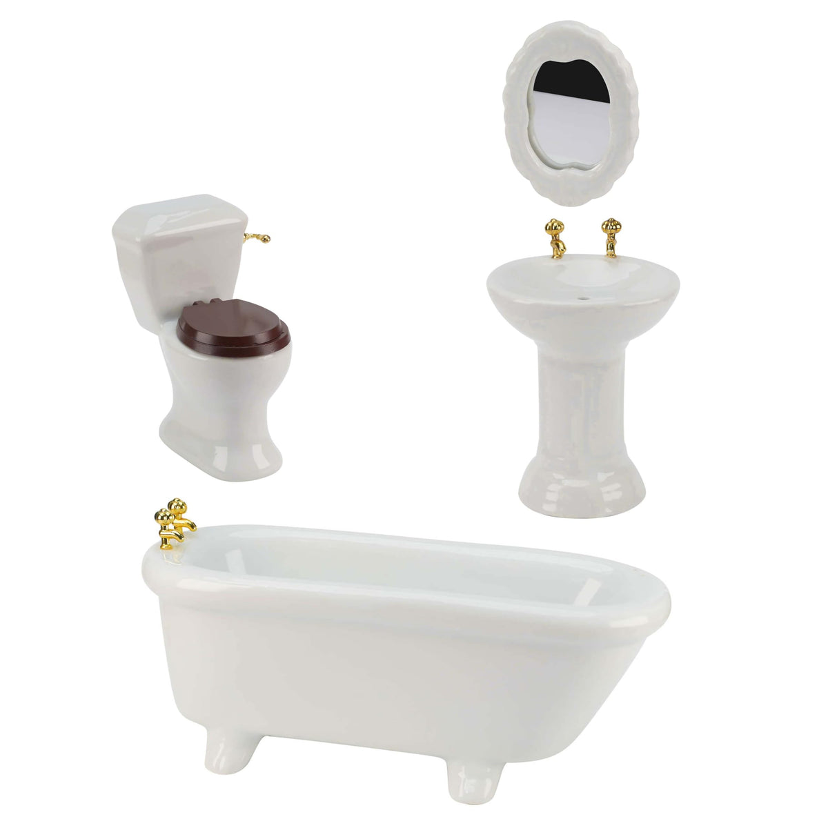 Waldosia 1-12 scale porcelain bathtub enhances dollhouse realism in displays