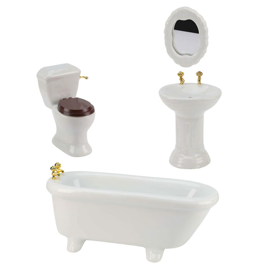Waldosia 1-12 scale porcelain bathtub enhances dollhouse realism in displays