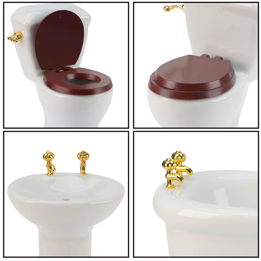 Waldosia 1-12 scale porcelain pedestal sink perfect for mini vanity