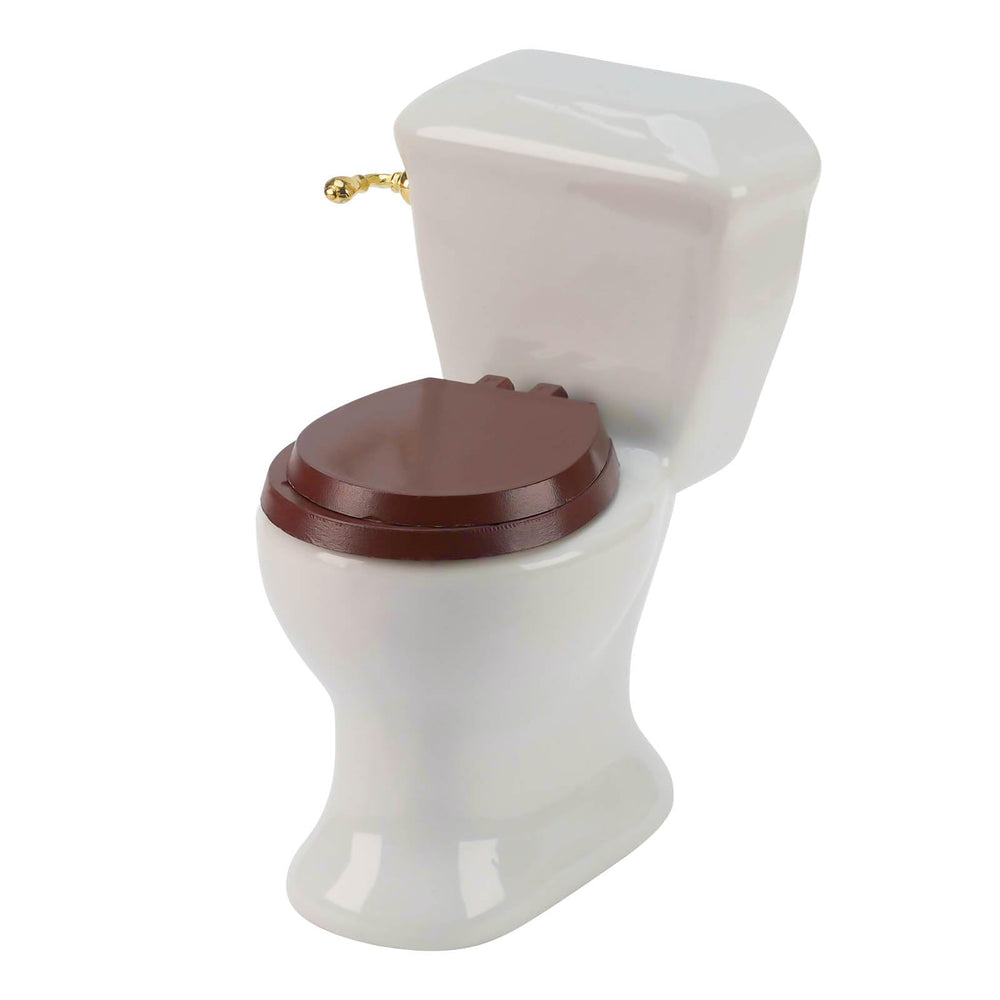 Waldosia 1-12 scale porcelain toilet with functioning tank for interactive displays