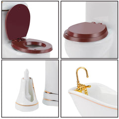 Waldosia working dollhouse toilet tank with opening seat adds authentic detail